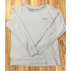 Patagonia Responsibili Tee Mountain Logo Long Sleeve T Shirt Mens Sz Large Blue